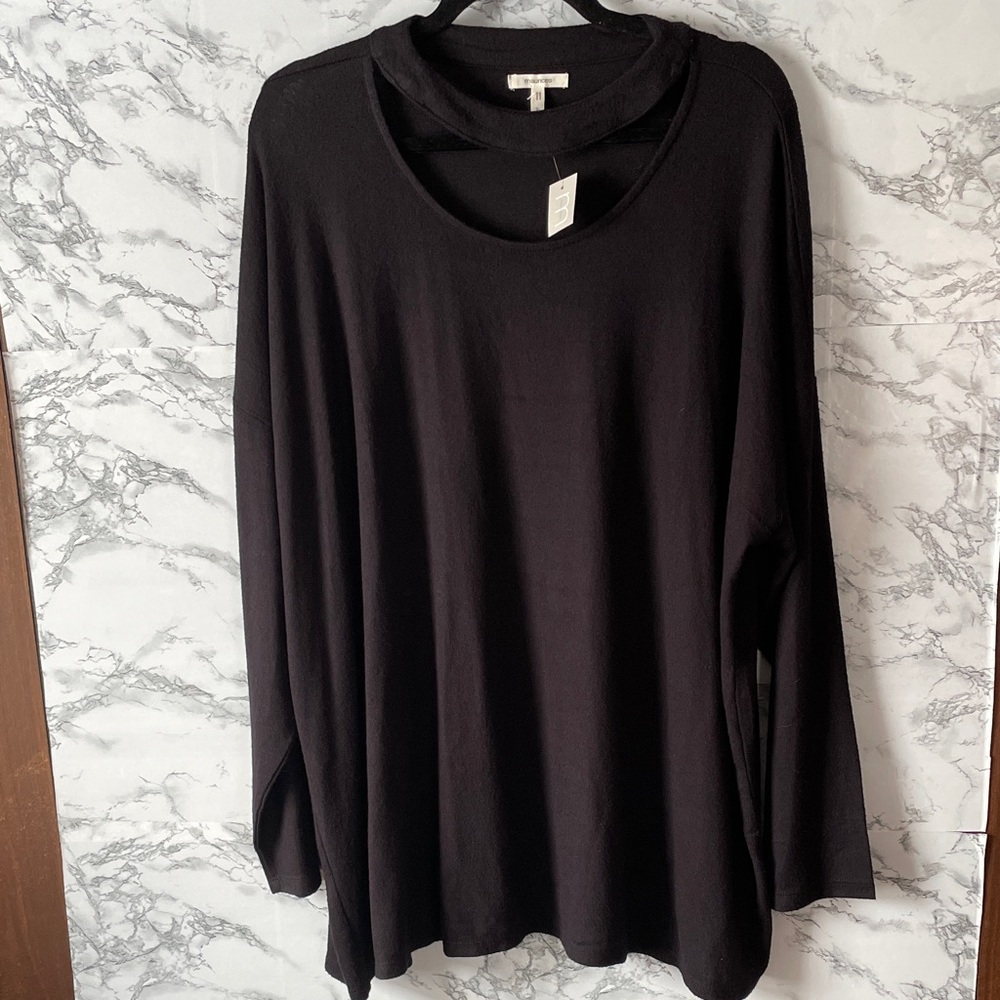 Maurices 3X NWT Black Long Sleeve Tunic